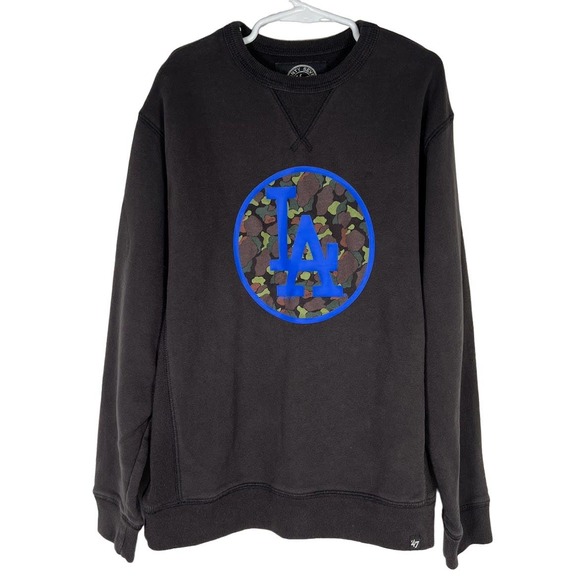47 Brand Boy's Los Angeles Dodgers Sweatshirt L Camo Graphic Print Crewneck - Picture 1 of 6